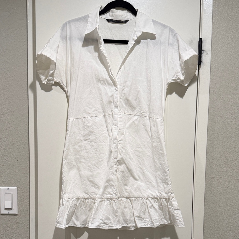 Zara White Button Mini Dress